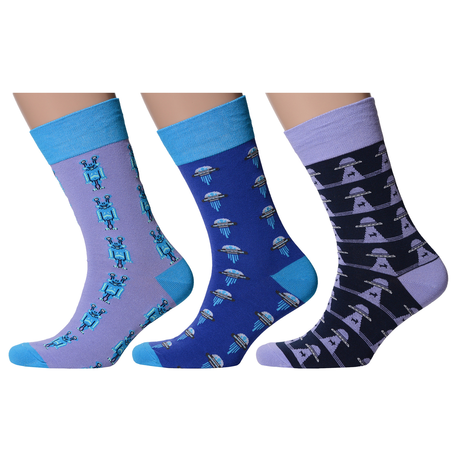 

Комплект носков мужских MoscowSocksClub msk3-М25 синих; фиолетовых; голубых 25, msk3-М25