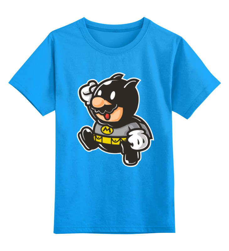 

Футболка детская Printio Batman x mario цв. голубой р. 104, Batman x mario