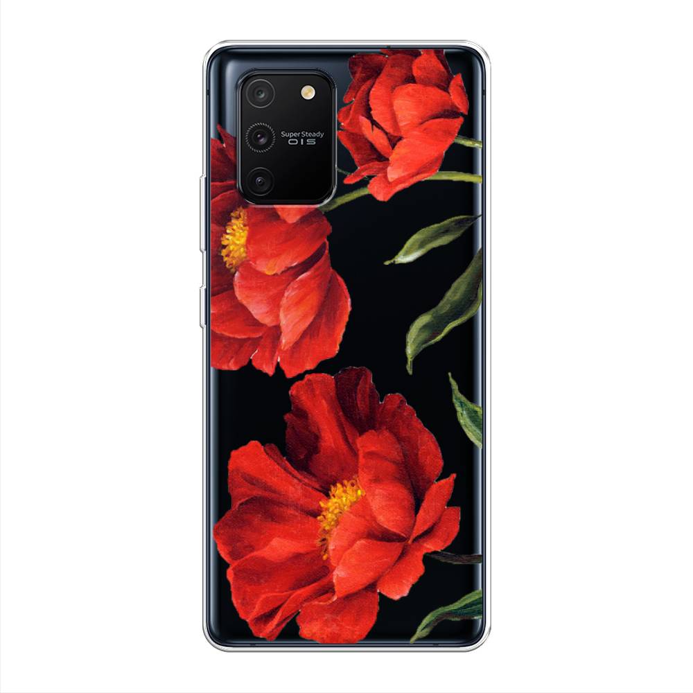 фото Силиконовый чехол "красные маки" на samsung galaxy s10 lite awog