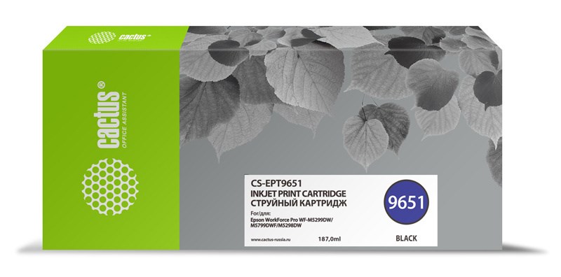 Картридж для струйного принтера CACTUS (CS-EPT9651) черный, совместимый