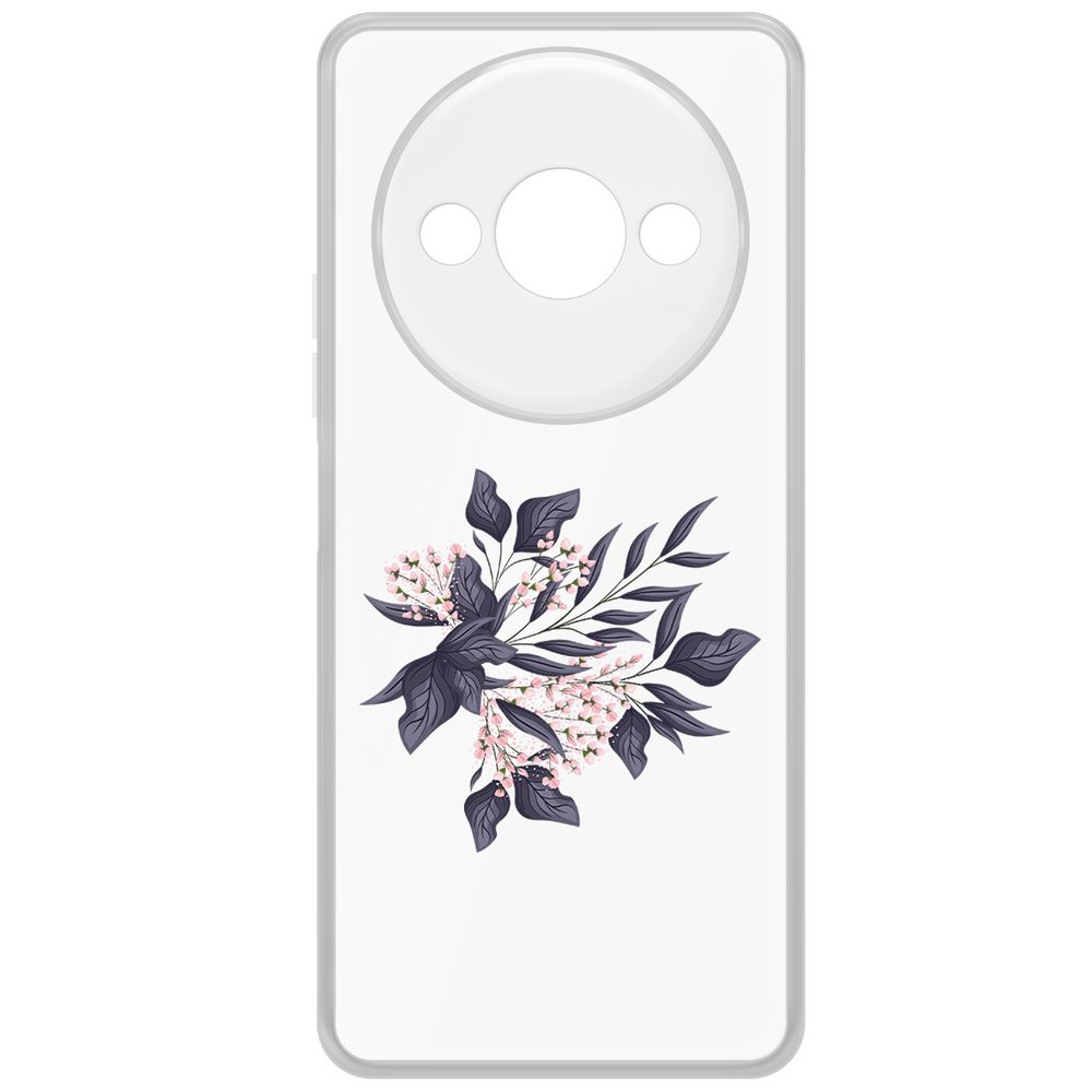 

Чехол-накладка Krutoff Clear Case Розовые бутоны для Xiaomi Redmi A3x, Прозрачный