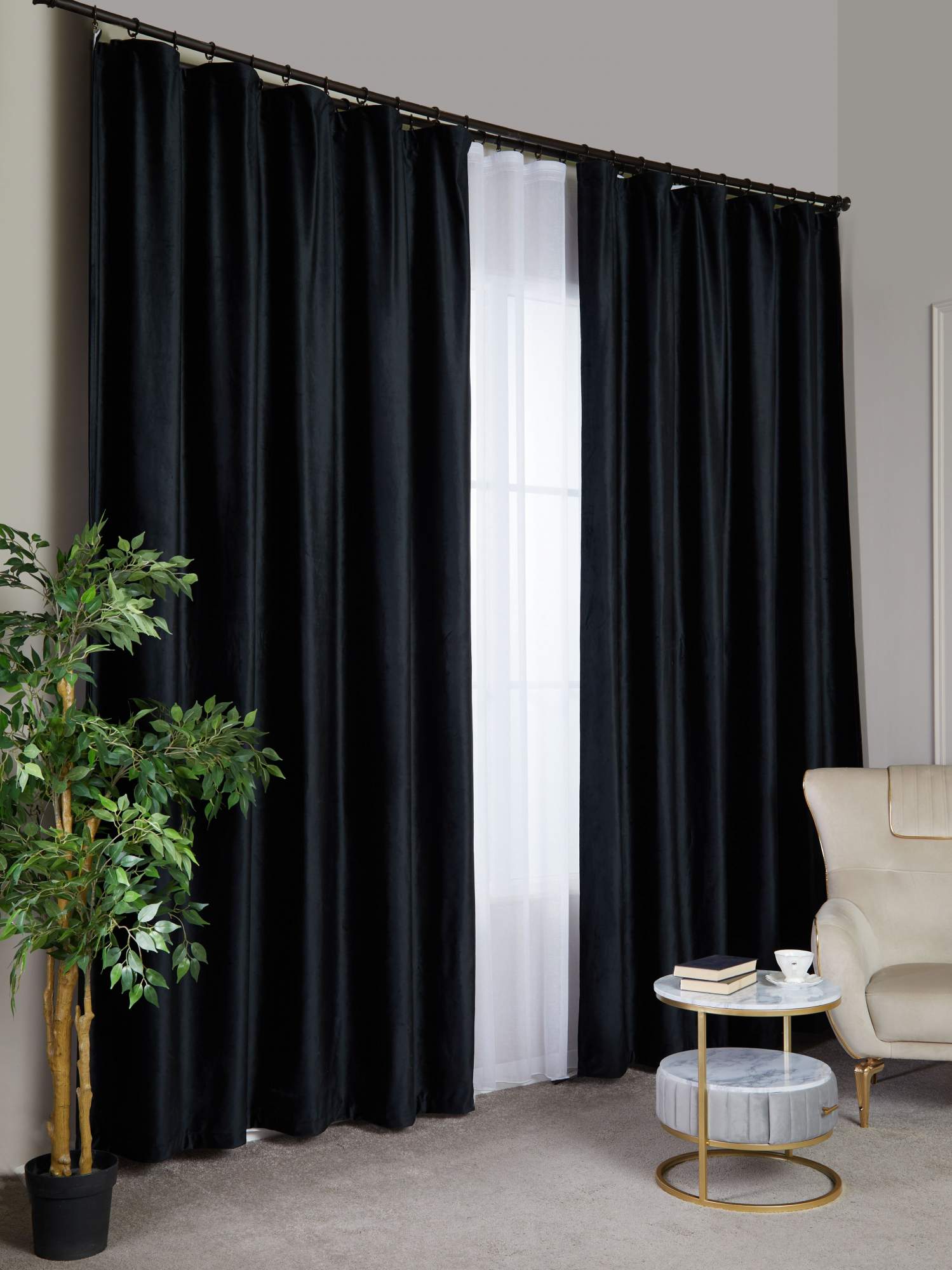 

Комплект штор A&H Бархат 150x290 см на шторной ленте, 2 шт, 2velvet-2
