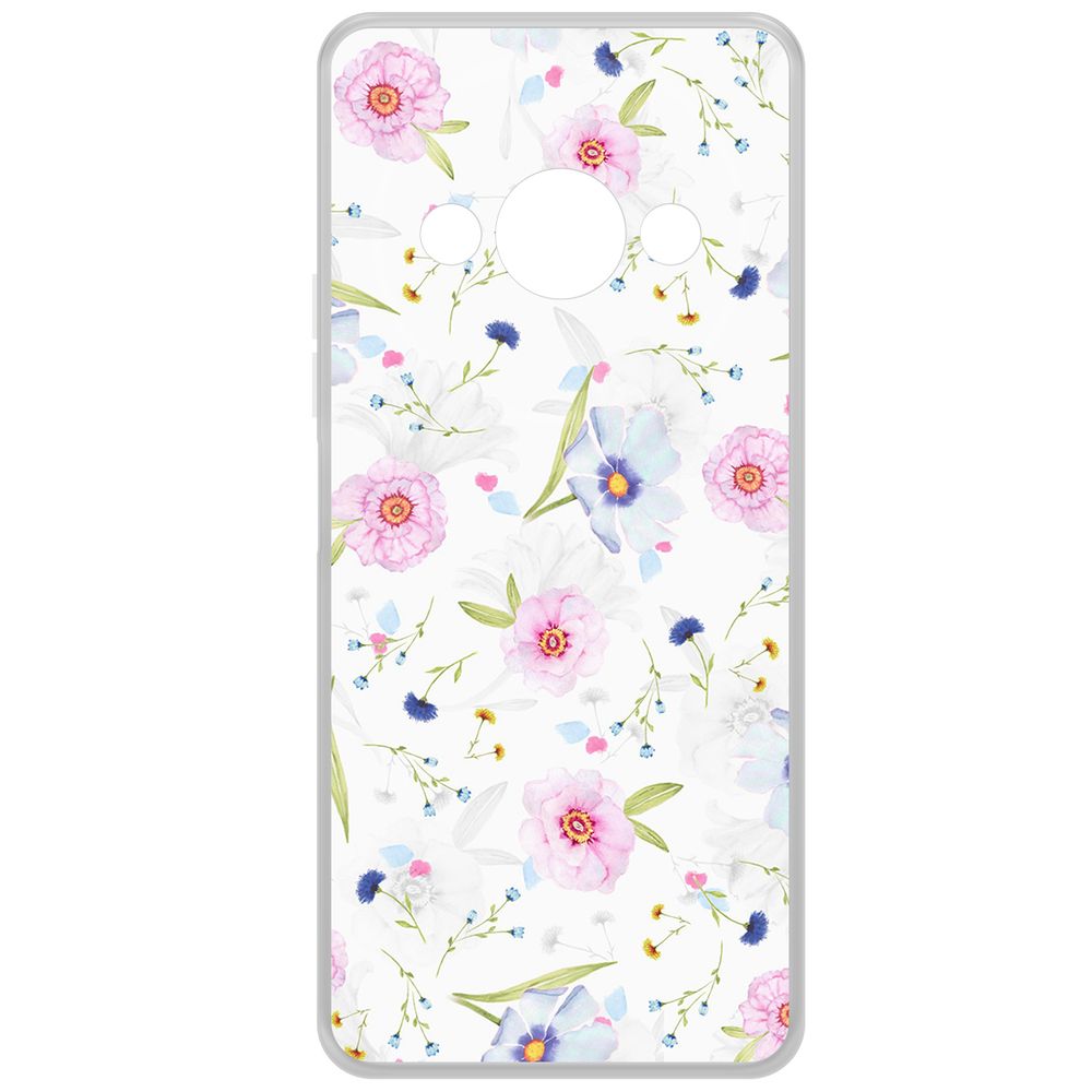 

Чехол-накладка Krutoff Clear Case Цветочный паттерн 3 для Xiaomi Redmi A3x, Прозрачный