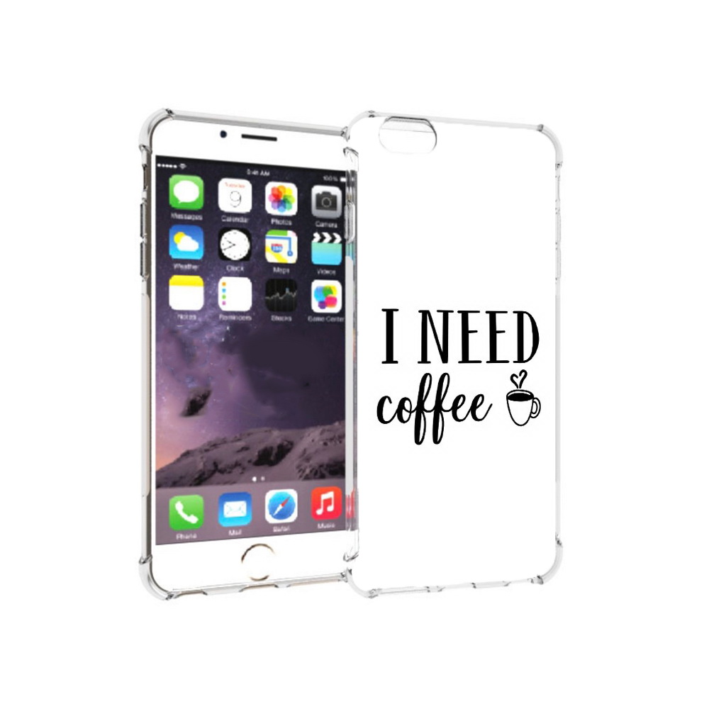 

Чехол MyPads Tocco для Apple iPhone 6 Plus Мне нужен кофе, Прозрачный, Tocco