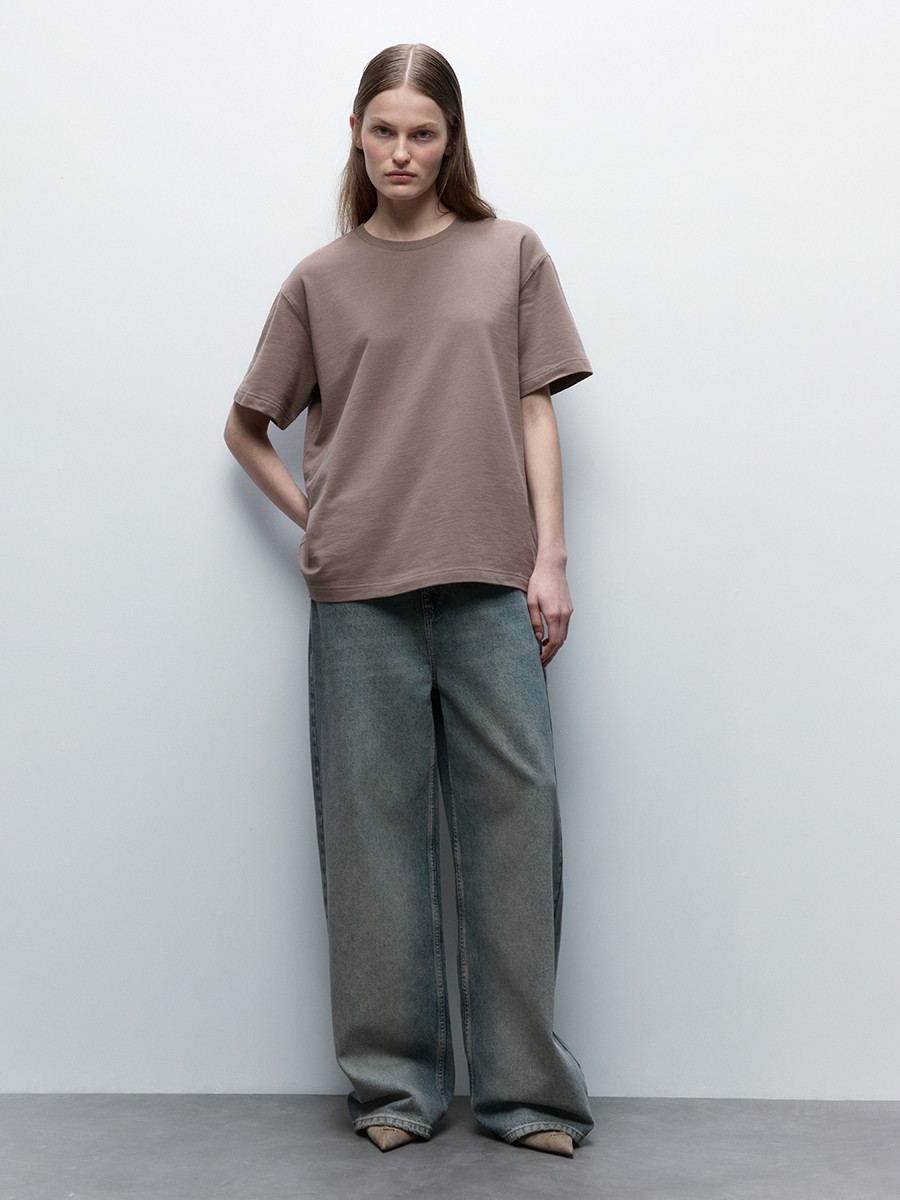 

Футболка женская Befree 2421120077 бежевая M, Бежевый, 2421120077