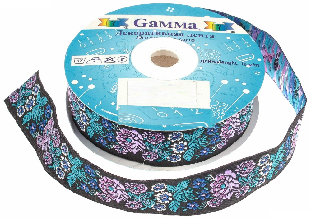 

Gamma 22 мм 10 м отделочная черно-сиреневая, Сиреневый;черный, 22 мм, 10 м, отделочная, черно-сиреневая