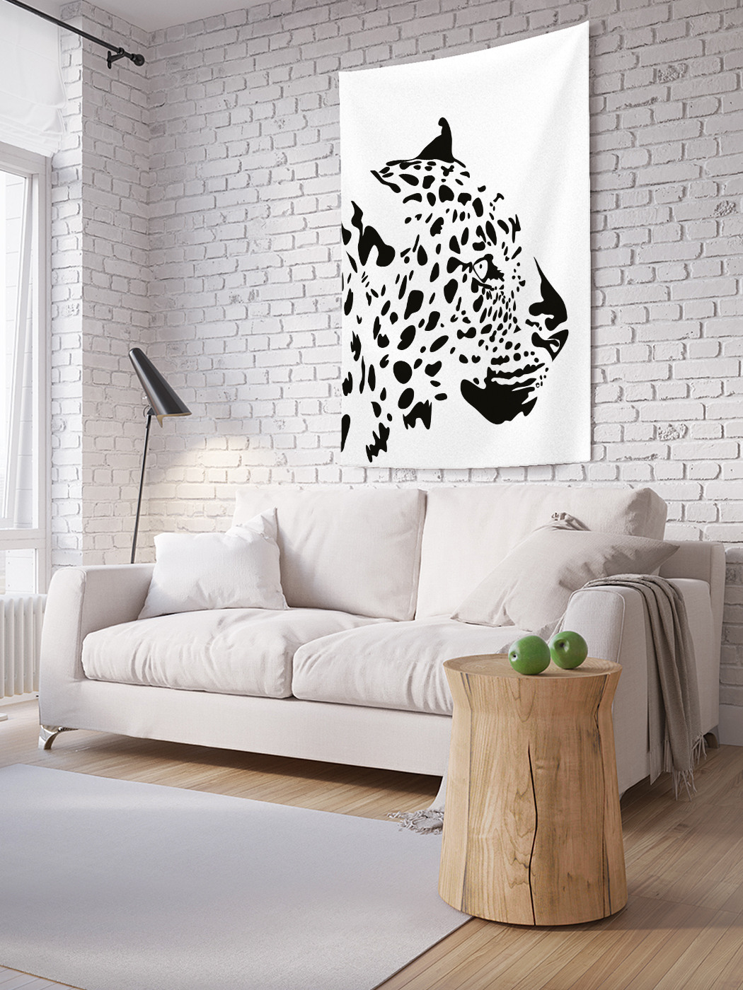 фото Вертикальное фотопанно на стену joyarty "гепардовый профиль", 100x150 см