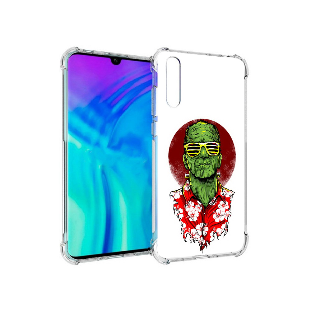 Чехол MyPads Tocco для Huawei Enjoy 10s крутой зеленый мужчина в очках