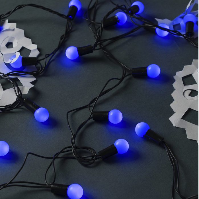 фото Световая гирлянда новогодняя luazon lighting шарики 1.5 см 671563 10 м синий