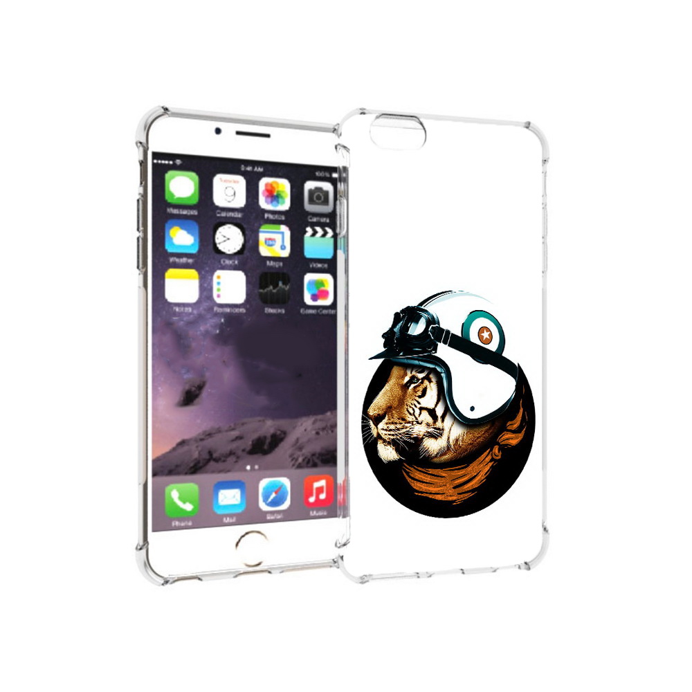 

Чехол MyPads Tocco для Apple iPhone 6 Plus Тигр в шлеме, Прозрачный, Tocco