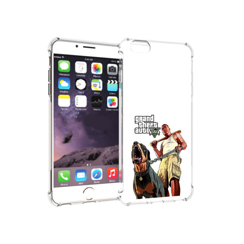 

Чехол MyPads Tocco для Apple iPhone 6 Plus GTA грозная собака, Прозрачный, Tocco