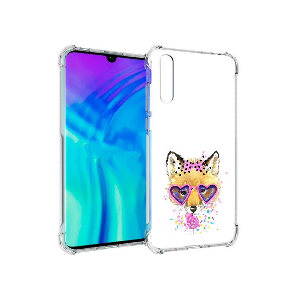 

Чехол MyPads Tocco для Huawei Enjoy 10s лисенок с бантиком, Прозрачный, Tocco