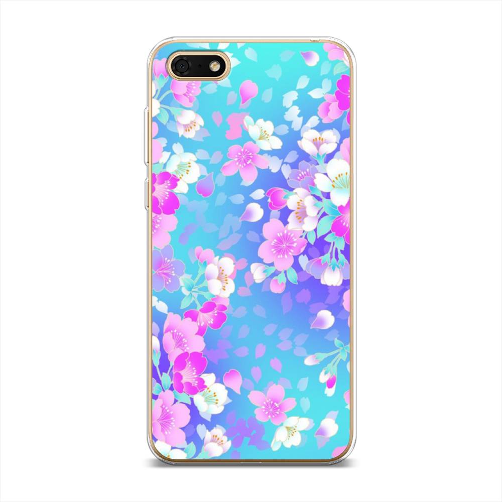 

Чехол Awog на Honor 7A Prime "Яблоневые цветы", Голубой;розовый;белый, 6105850-8