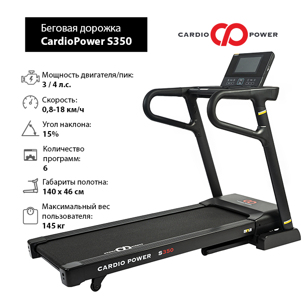 фото Беговая дорожка cardiopower s350