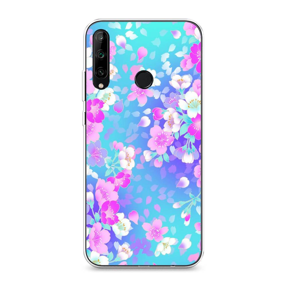 

Чехол Awog на Honor 9C "Яблоневые цветы", Голубой;розовый;белый, 612550-8