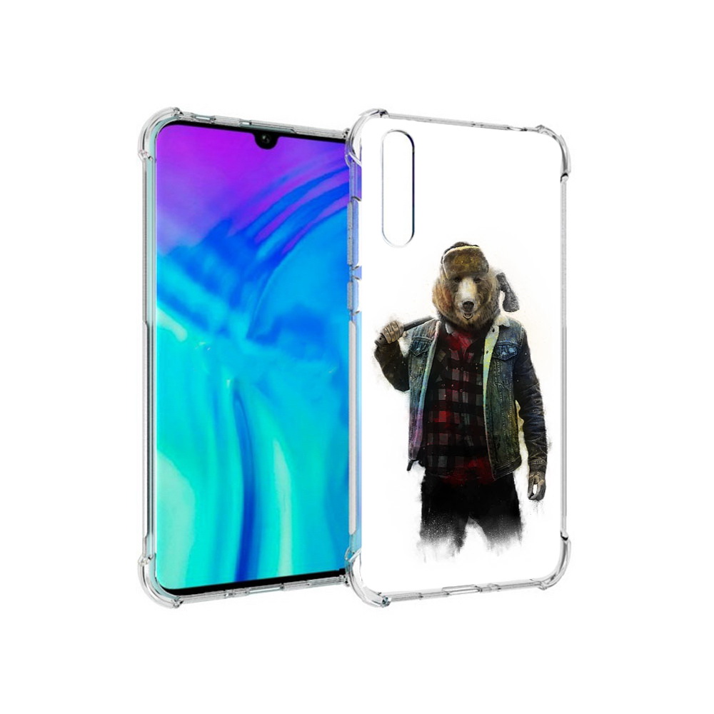 

Чехол MyPads Tocco для Huawei Enjoy 10s медведь с топором, Прозрачный, Tocco