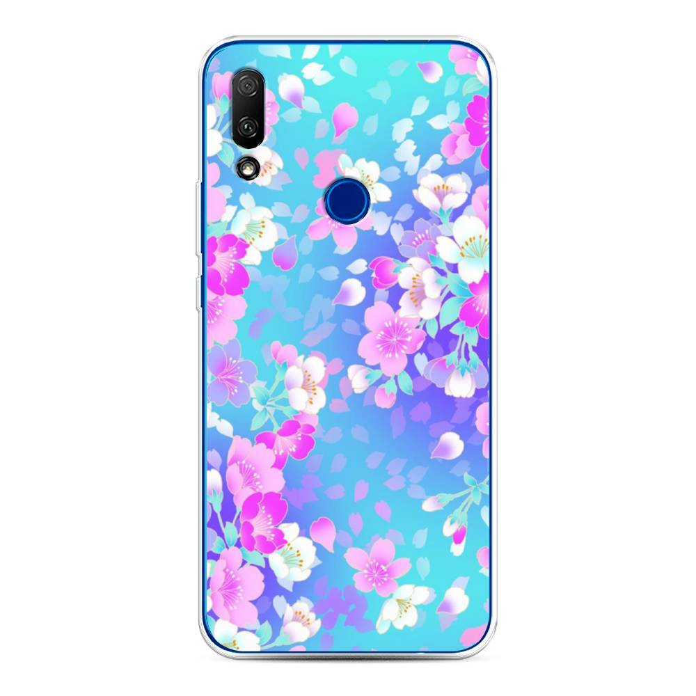 

Чехол Awog на Honor 9X "Яблоневые цветы", Голубой;розовый;белый, 69950-8