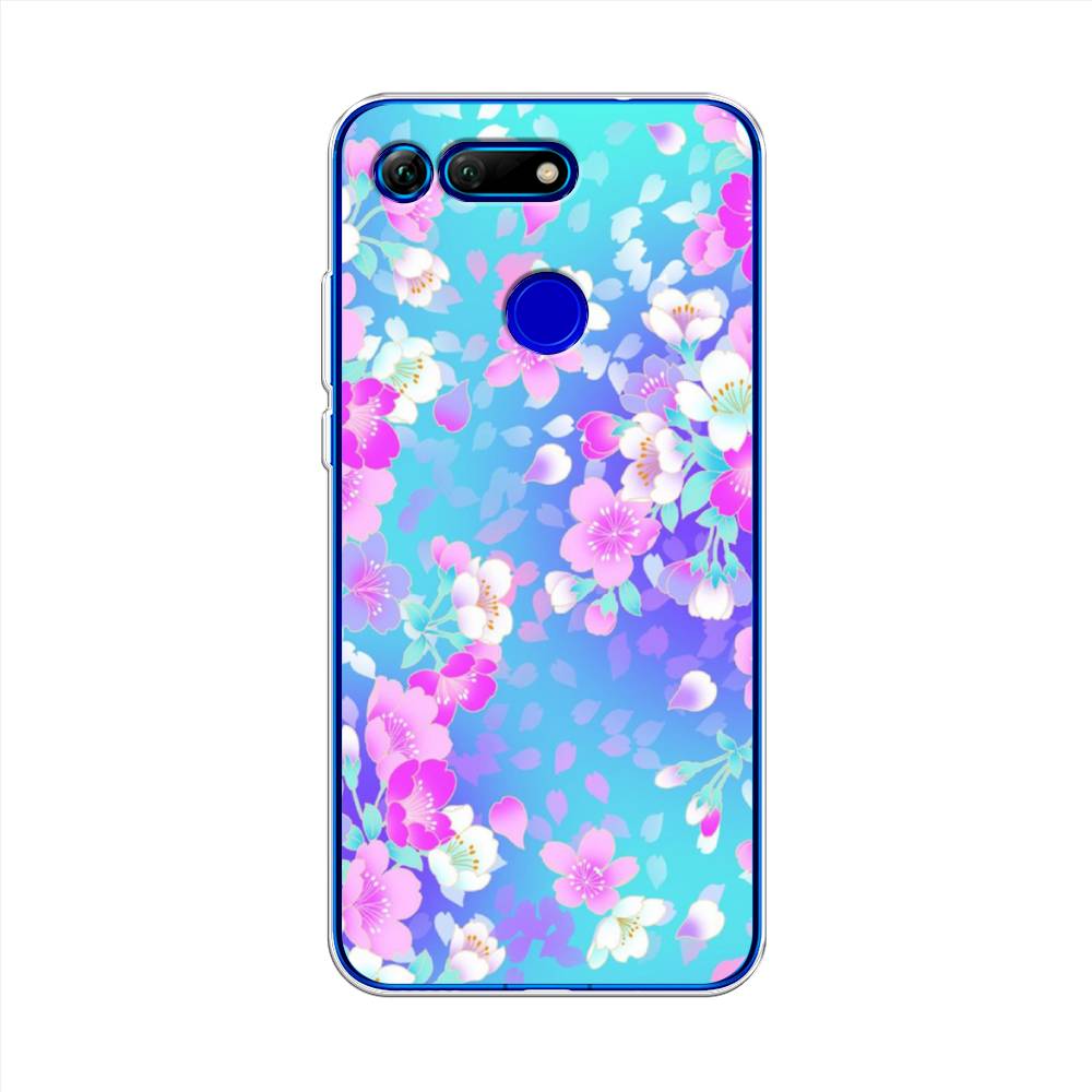 

Чехол Awog на Honor V20 (View 20) "Яблоневые цветы", Голубой;розовый;белый, 67350-8