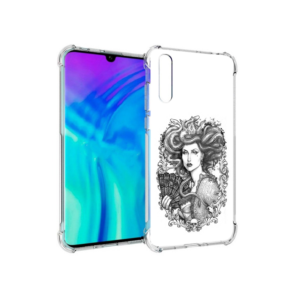 

Чехол MyPads Tocco для Huawei Enjoy 10s медуза черно белый, Прозрачный, Tocco