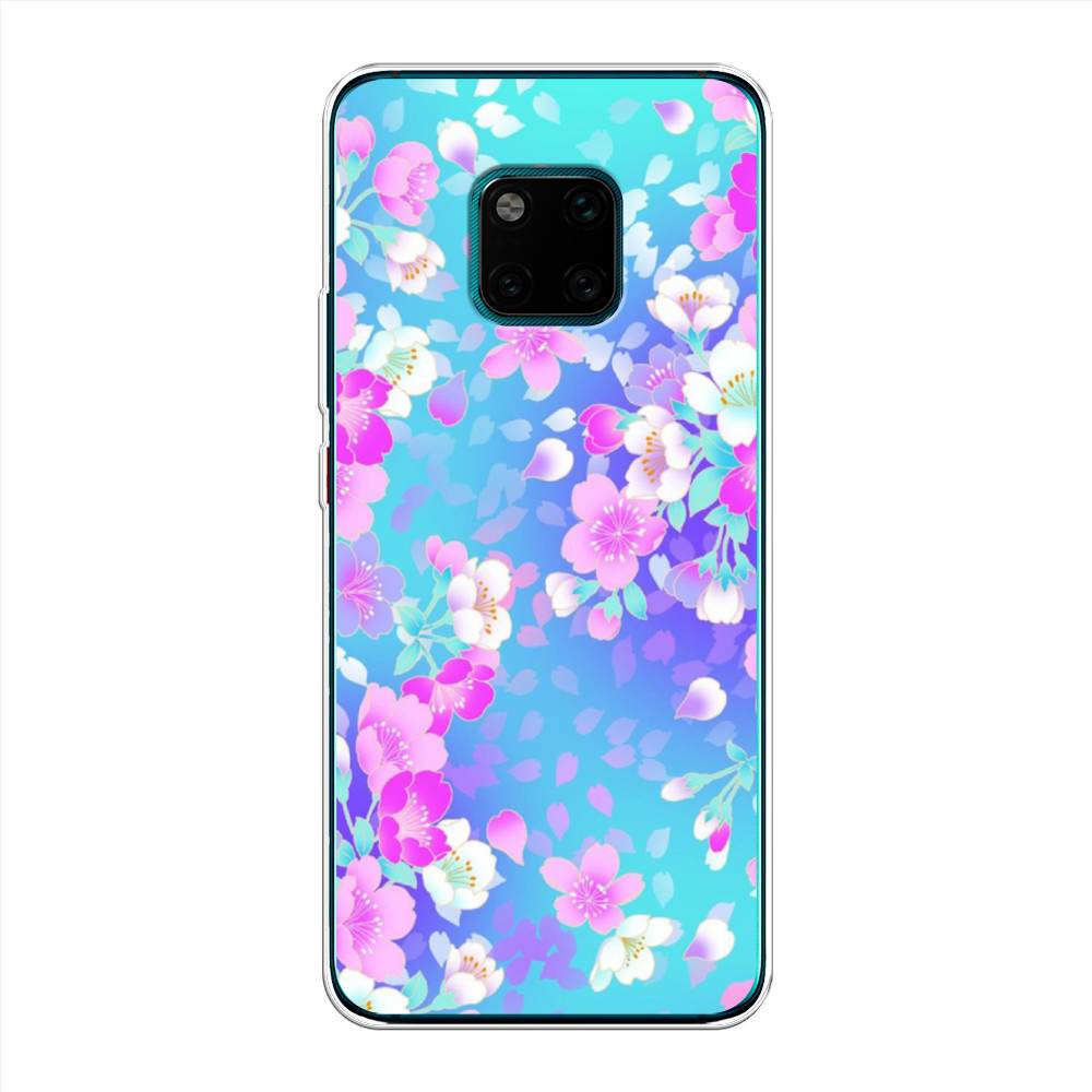 

Чехол Awog на Huawei Mate 20 Pro "Яблоневые цветы", Голубой;розовый;белый, 67050-8
