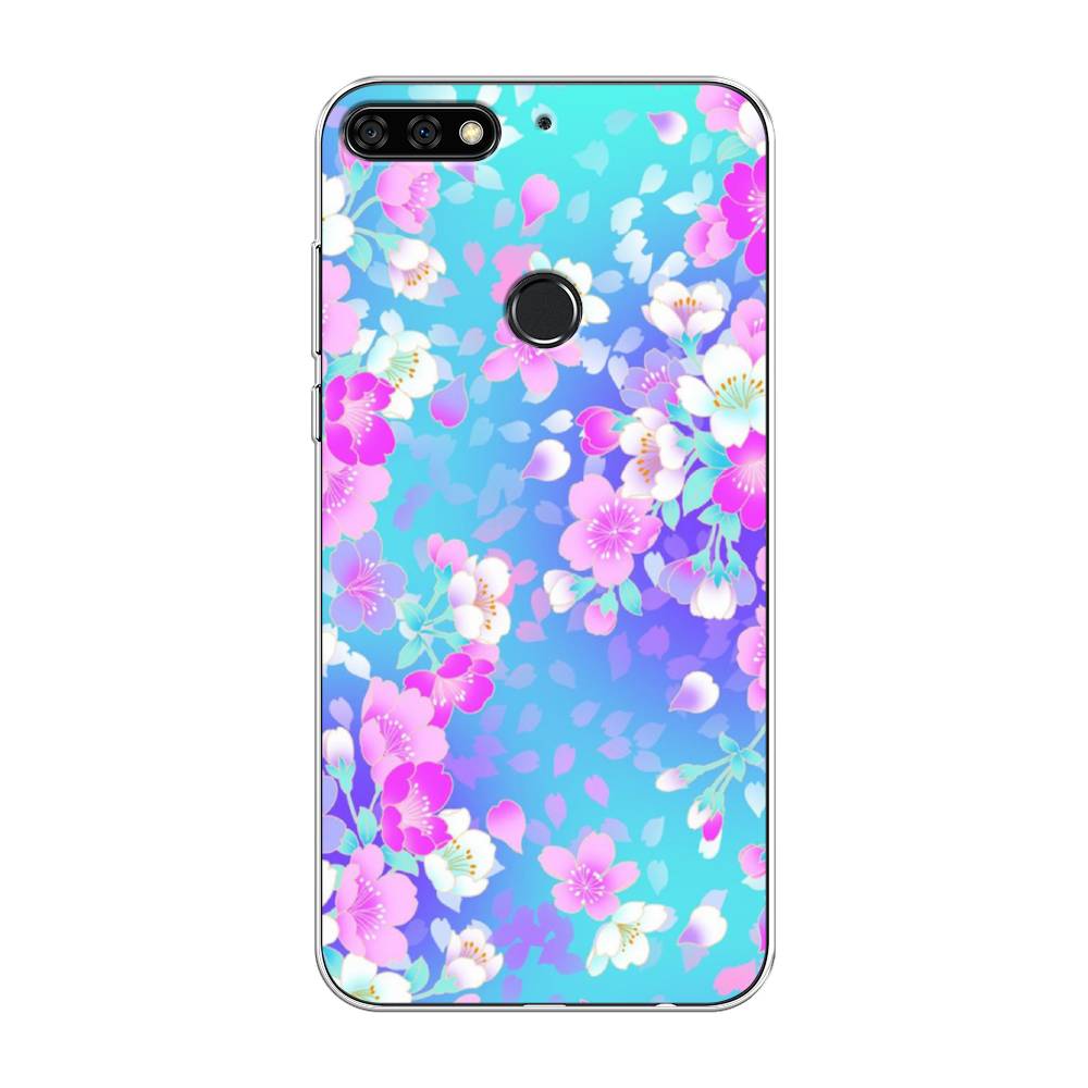 

Чехол Awog на Huawei Nova 2 Lite "Яблоневые цветы", Голубой;розовый;белый, 64650-8