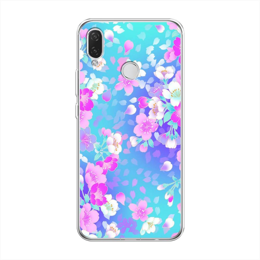 

Чехол Awog на Huawei Nova 3i "Яблоневые цветы", Голубой;розовый;белый, 68350-8