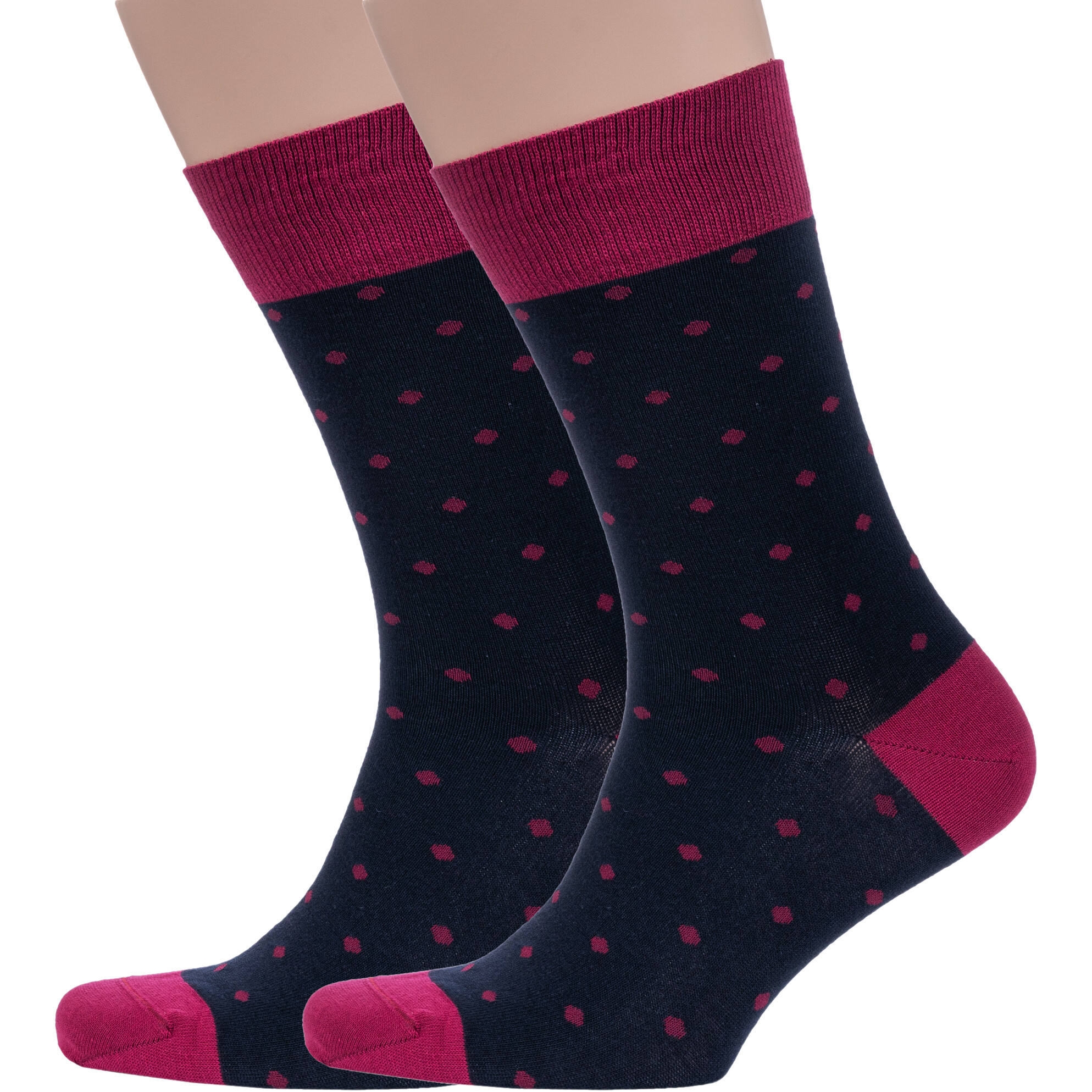 Комплект носков мужских Grinston socks 2-18D1 бордовых 29 2 пары 1306₽