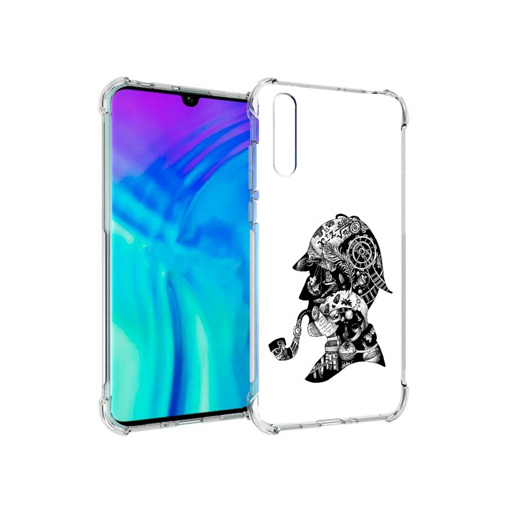 

Чехол MyPads Tocco для Huawei Enjoy 10s мужчина с трубкой абстракция, Прозрачный, Tocco