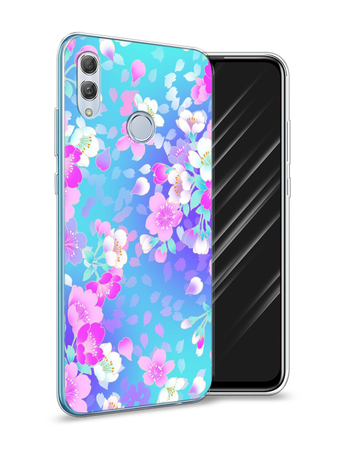 

Чехол Awog на Huawei P Smart 2019 "Яблоневые цветы", Голубой;розовый;белый, 67250-8