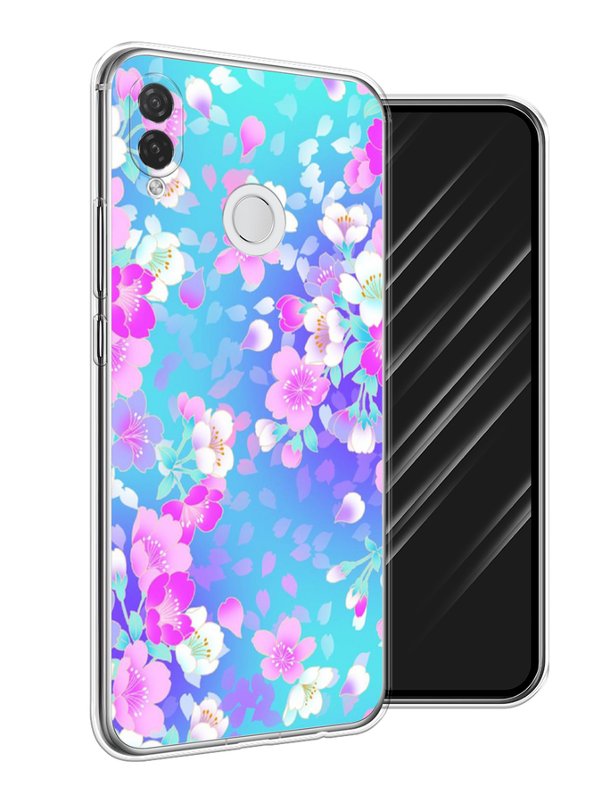 

Чехол Awog на Huawei P Smart Plus "Яблоневые цветы", Голубой;розовый;белый, 68250-8