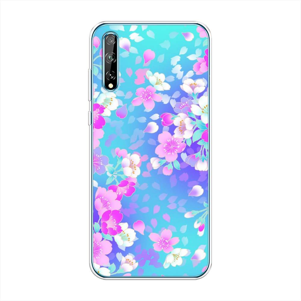 

Чехол Awog на Huawei P Smart S "Яблоневые цветы", Голубой;розовый;белый, 6103550-8
