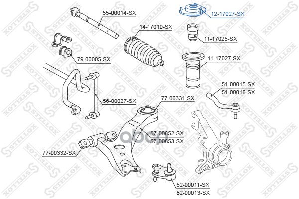 

12-17027-SX_опора амортизатора переднего! Toyota Camry ACV3#/MCV30 01>