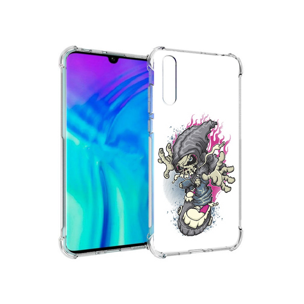 

Чехол MyPads Tocco для Huawei Enjoy 10s нарисованный скелет на скейт борде, Прозрачный, Tocco