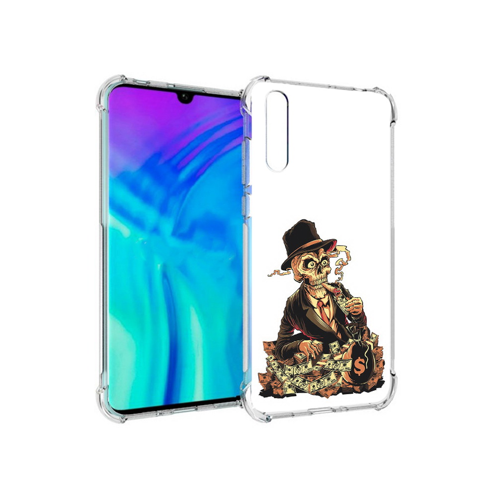 

Чехол MyPads Tocco для Huawei Enjoy 10s нарисованный череп с сигаретой, Прозрачный, Tocco