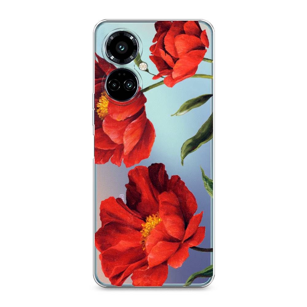 

Силиконовый чехол "Красные маки" на Tecno Camon 19 Pro, Красные маки