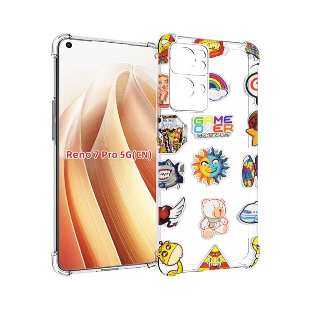 

Чехол MyPads Стикеры для OPPO Reno7 Pro 5G, Прозрачный, Tocco