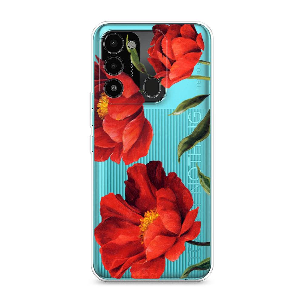 

Чехол Awog на Tecno Spark Go 2022/8С/9 "Красные маки", Разноцветный, 301250-8