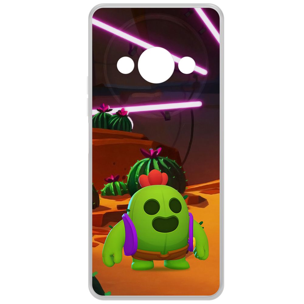 

Чехол-накладка Krutoff Clear Case Brawl Stars-Спайк для Xiaomi Redmi A3x, Прозрачный