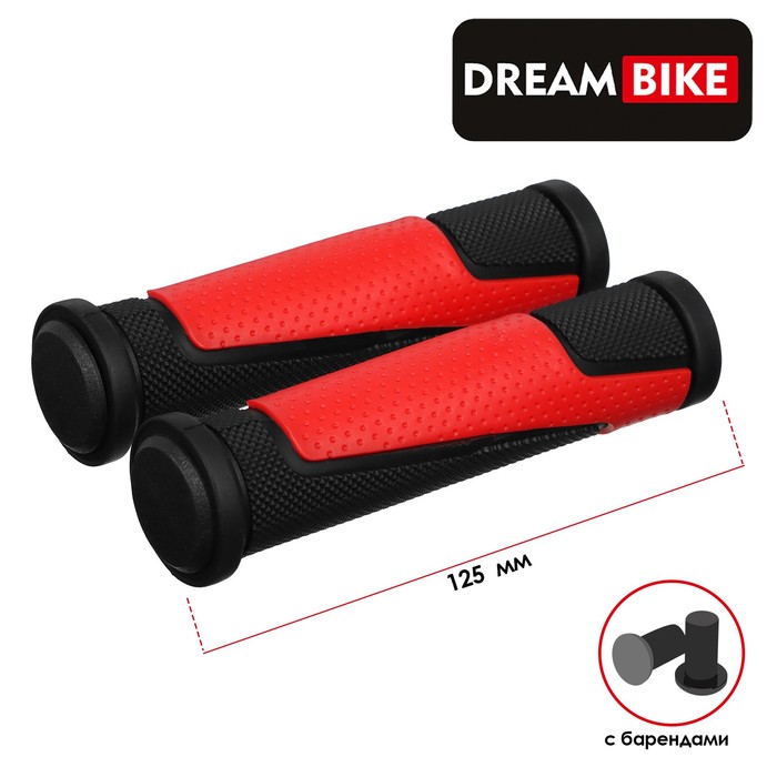 

Грипсы 125 мм, Dream Bike, с барендами, посадочный диаметр 22,2 мм, цвет чёрный/красный, Черный;красный