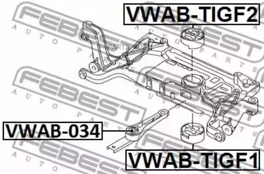 

FEBECT VWAB034 Сайлентблок подушки двигателя | зад прав/лев |