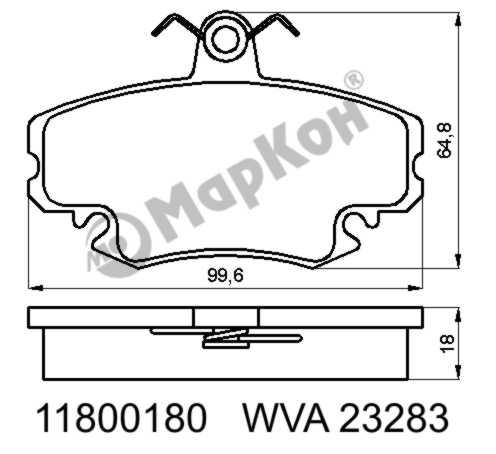 Комплект тормозных колодок Markon 11800180