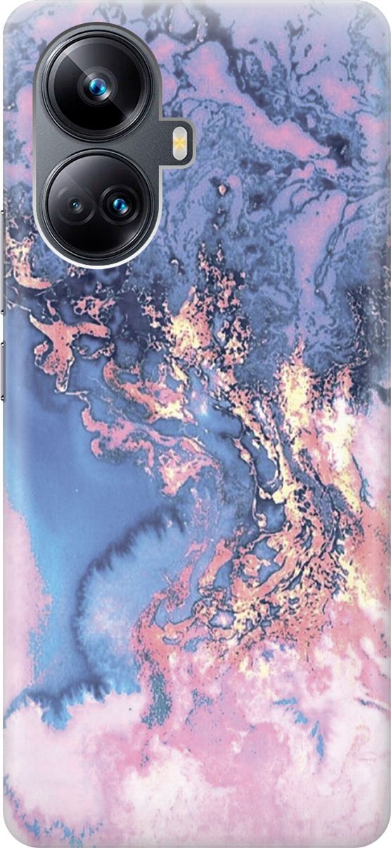 

Силиконовый чехол на Realme 10 Pro+ с принтом "Синий мрамор", Голубой, 158622