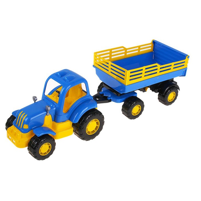 Трактор с прицепом №2 «Крепыш», цвета МИКС развивающая игрушка полесье крепыш трактор с прицепом 2