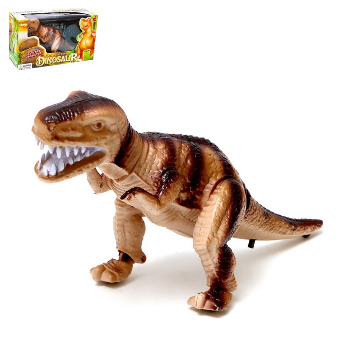 Динозавр «Рекс» работает от батареек, световые и звуковые эффекты, цвета МИКС