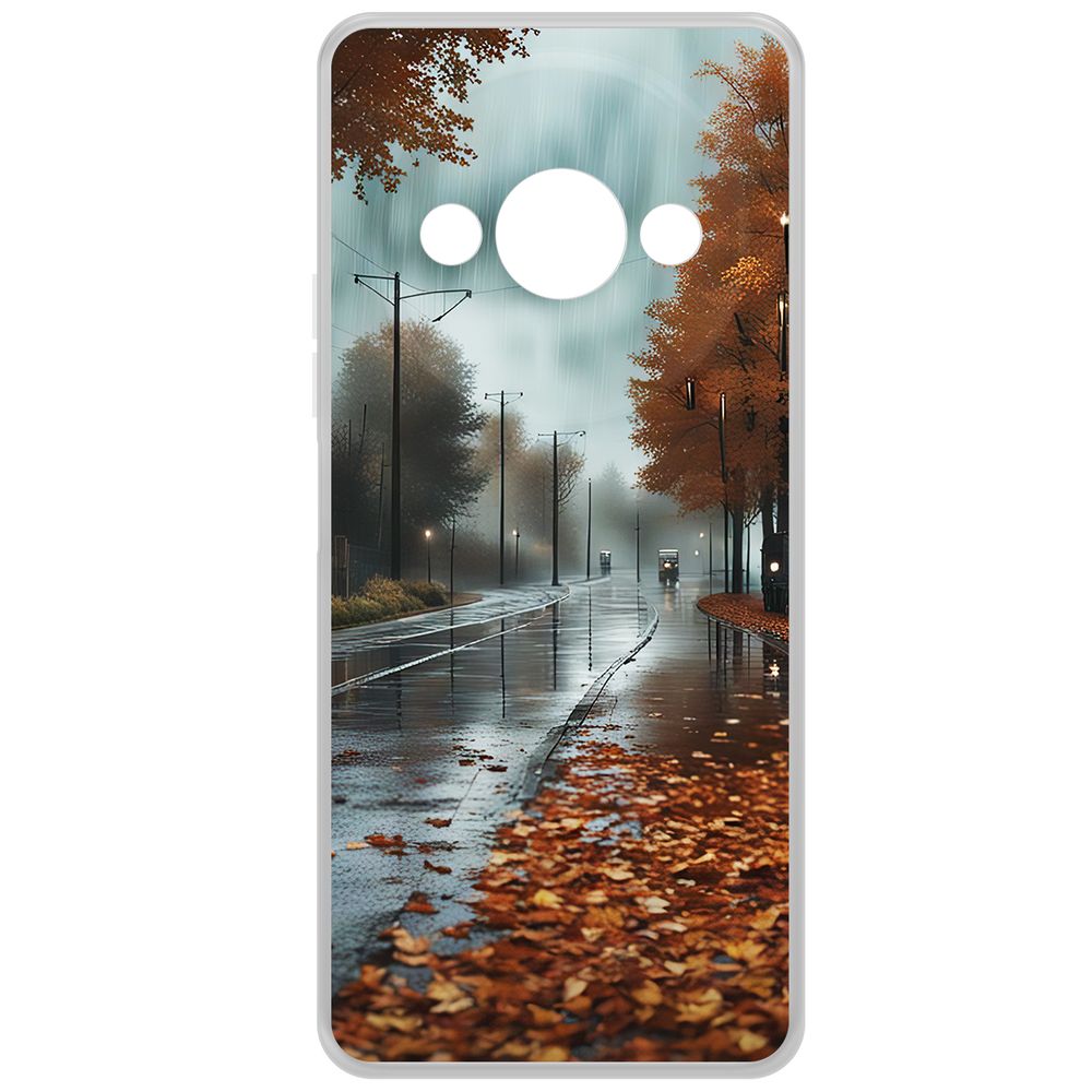 

Чехол-накладка Krutoff Clear Case Осенний дождь для Xiaomi Redmi A3x, Прозрачный