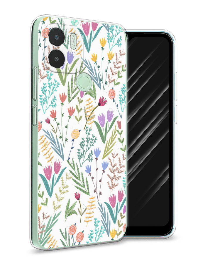 

Чехол Awog на Xiaomi Redmi A1+/Redmi A2+, Poco C51/C50 "Полевые цветы рисунок", Белый;зеленый, 319350-1