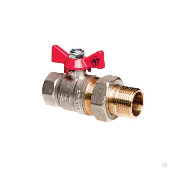 

Кран шаровой ALTSTREAM с американкой прямой 3/4" ВР-НР, Красный