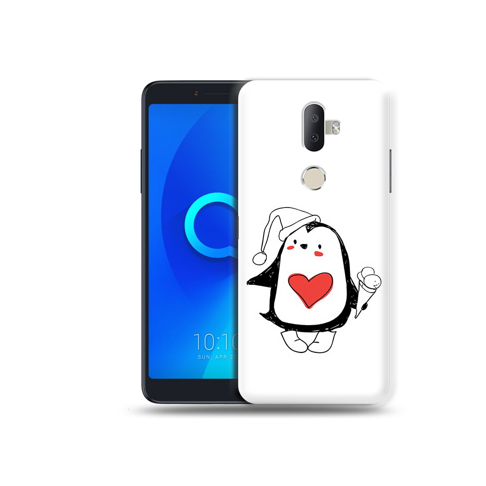 

Чехол MyPads Tocco для Alcatel 3V Пингвин с мороженым, Прозрачный, Tocco
