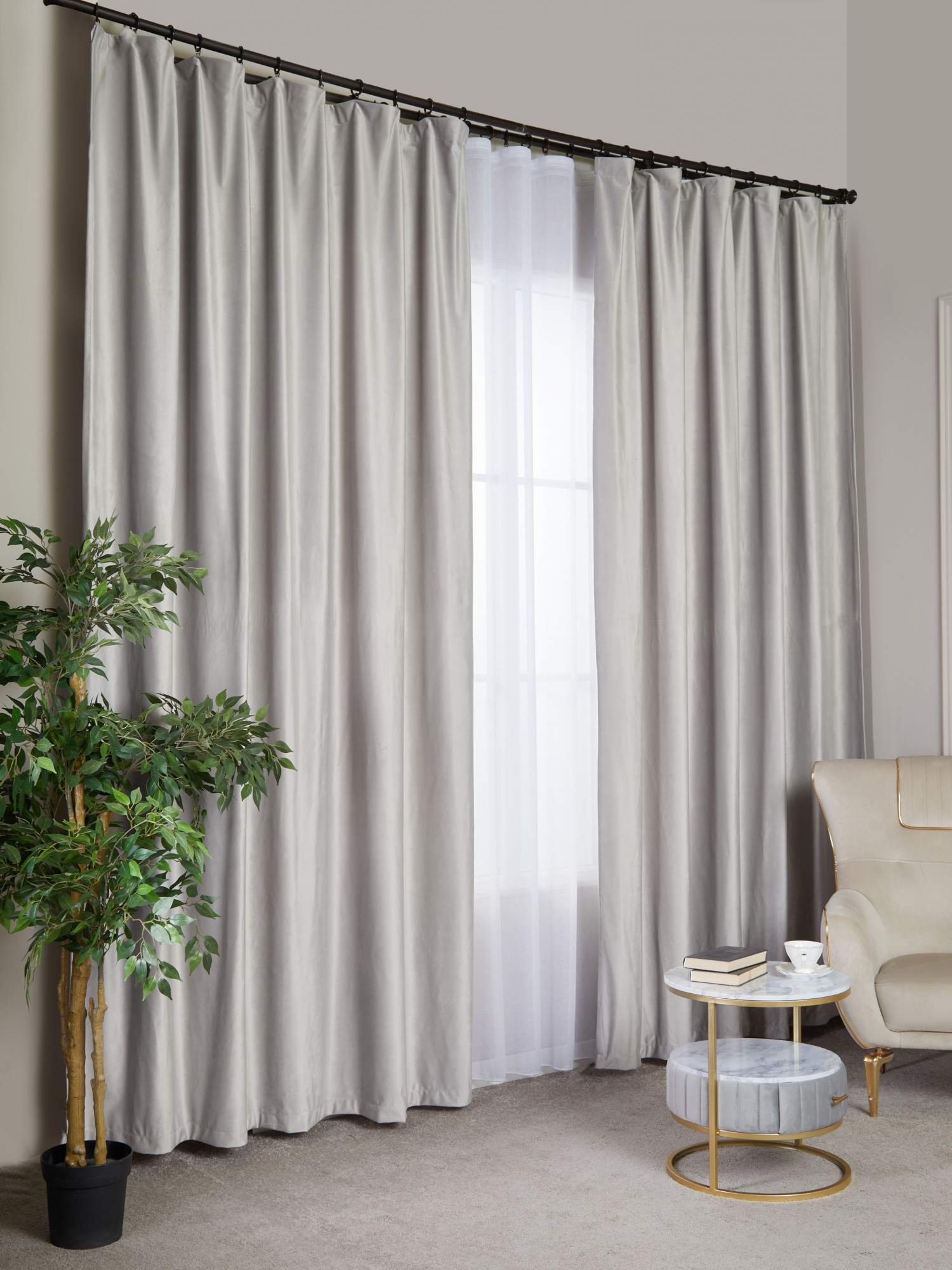 

Комплект штор A&H Бархат 200x220 см на шторной ленте, 2 шт, 2velvet-2