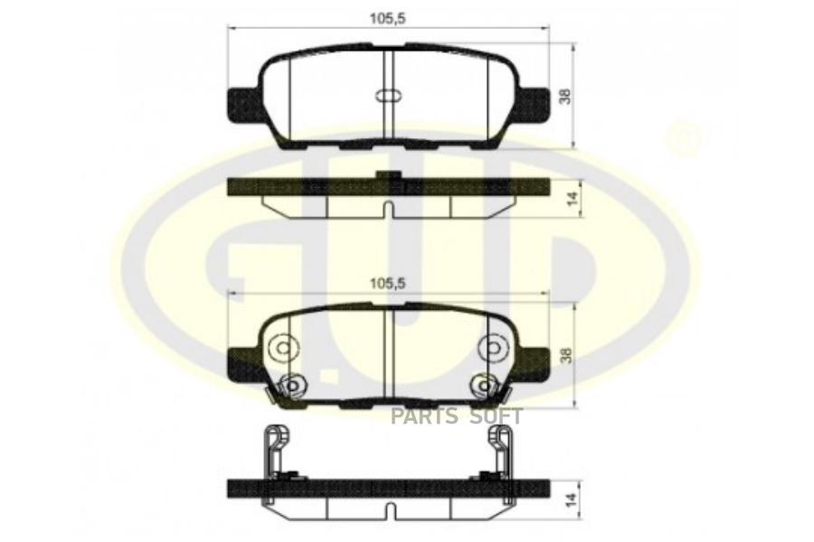 

Тормозные колодки G.U.D. задние дисковые GBP087601